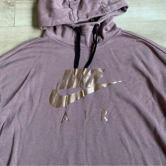 Nike NSW Air hoodie oversized long tunic Nike sweater dress Smokey mauve - Picture 4 of 8